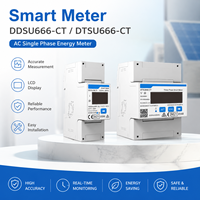 Compteur CT à montage sur rail DIN, triphasé, entrée 3*200A, faible consommation (≤1W), moniteur numérique d'énergie solaire