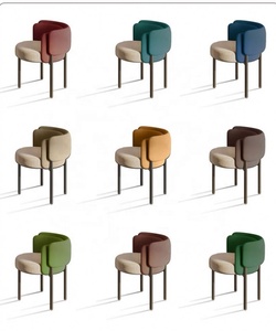 Sedia da Pranzo GEDO 2026 Moderna Minimalista con Gambe in Metallo Color Caffè - Product Image 5