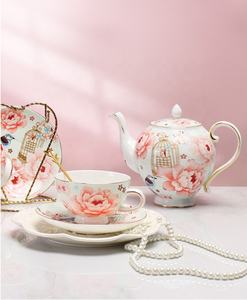 ชุดกาแฟลายดอกไม้และนกสไตล์ยุโรปขายดีที่สุด - Product Image 5