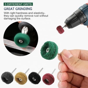 25*3mm ミニ T 型不織布研磨ホイールセット - シャンクマウント研磨パッドバフ研磨ヘッド、金属、翡翠、ジュエリーの研磨用 - Product Image 2