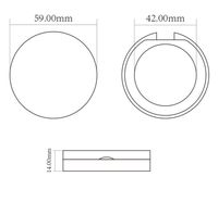 Boîte cosmétique magnétique vide de 42 mm, couleur unie, emballage plastique pour fard à paupières et illuminateur