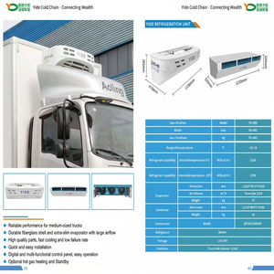 יחידת קירור למשאית YIDE YD-480 מונעת על ידי מנוע, מתח DC 12V 24V, התקנה קדמית, מקפיא -18C לתא מטען של ≤22m³ - Product Image 3