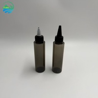 Bouteille en plastique PET transparente de 100 ml, rechargeable, avec bouchon à vis, pour distributeur d'huile capillaire, emballage de bouteille d'encre cylindrique