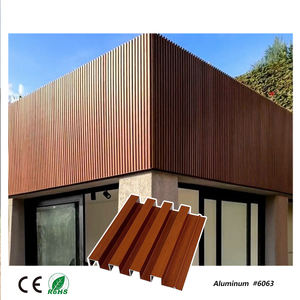 Panneau mural cannelé en aluminium de décoration en grain de bois moderne et coloré personnalisé <span class=keywords><strong>pour</strong></span> la <span class=keywords><strong>maison</strong></span>, hôtel, villa, mur rideau - Product Image 4