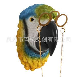 Adornos de resina creativos para colgar en la pared con forma de animales con gafas para decoración del hogar, paquete de varias piezas, diseño contemporáneo - Product Image 3