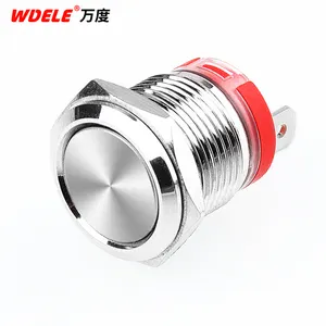 High Quality 16MM Waterproof Momentary Switch Round High Flat Head Metal Push Button Remote Control Switch