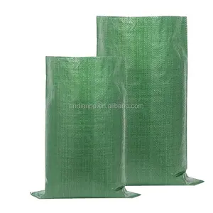 중국산 PP 슈퍼 자루 그린 컬러 OEM 맞춤형 사용 가능한 에코 패브릭 재활용 PP 짠 가방