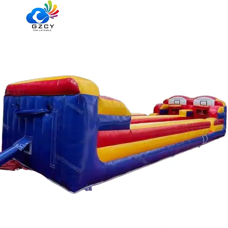 Fun 2 lane basketball bungee run race inflatable games interactive sport game for adults