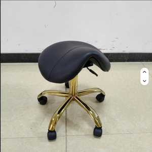 Adjustable Stainless Steel Beauty Technician Nail Art Swivel Saddle Chair with Leather Seat-Salon Tattoo <b>Stool</b> - Product Image 2