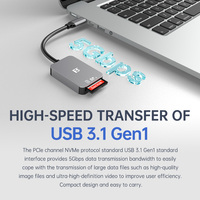 FB SD4.0 UHS-II TF 3.0 lecteur de carte en métal lecteur de carte USB noir avec installation Micro USB prend en charge la carte CF SD TF externe