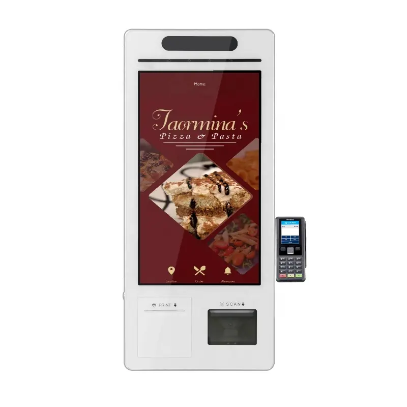 Coffee/Pizza/Fast Food Self Ordering Software Payment Kiosk With Receipt Printer