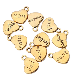 <span class=keywords><strong>Pendentif</strong></span> en forme de cœur pour la famille, grand-père, grand-mère, papa, maman, oncle, tante, fils, fille, frère, sœur, bijoux, porte-clés, collier, charme - Product Image 1