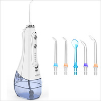 Irrigateur Oral Flosser Rechargeable Portable 5 Modes 5 Embouts De Jet Remplaçables Nettoyeur De Dents Étanche En Plastique Durable