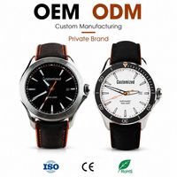 Montre sport automatique mécanique 10 ATM avec boîtier personnalisé OEM, aiguilles sabre, couronne à vis et lunette inspirée des plongeurs