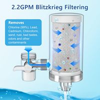 Keran Stainless Steel Filter air, sistem pemurni blok karbon, penggunaan rumah tangga untuk mengurangi klorin logam berat dan rasa buruk