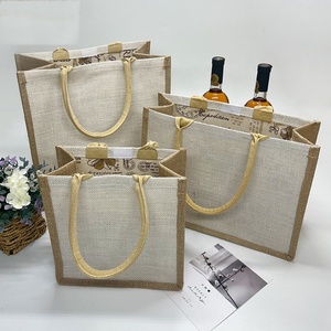 Phim hoạt hình vải làm vách ngăn Tote Túi với bông mềm xử lý đay túi xách với túi bên trong cho thuận tiện mua sắm - Product Image 1