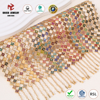 Bracelets en acier inoxydable plaqué or 18 carats PVD avec pendentif trèfle à quatre feuilles orné de strass brillants et délicats, bijoux tennis arc-en-ciel pour femmes