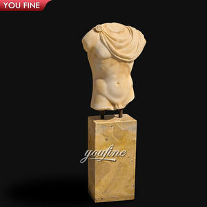 Escultura de Torso de Mármol Desnudo Griego Antiguo de Tamaño Real - Product Image 1