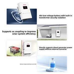 อินเวอร์เตอร์ไฮบริด 6KW-12KW, อินเวอร์เตอร์พลังงานแสงอาทิตย์สามเฟสแรงดันต่ำ, ระบบกักเก็บพลังงานแสงอาทิตย์และระบบออฟกริดประสิทธิภาพสูง - Product Image 4
