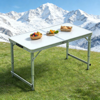 Table et chaise pliantes d'extérieur en aluminium, meubles de pique-nique portables multifonctionnels pour le camping