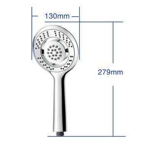 Cabezal de Ducha Multifuncional Presurizado, Redondo, Cromado, Ajustable, Portátil, con Modo Lluvia, Masaje y Goteo - Product Image 3