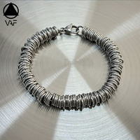 Bracelet en acier inoxydable VAF 17/20/23CM, largeur 8mm, anneau complet, chaîne tressée à la main, tendance punk