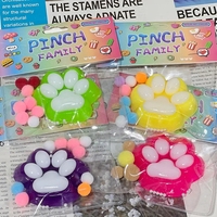 Jouet anti-stress super doux en plastique, motif animaux de dessin animé, pour décompression des pieds, pour enfants, patte de chat en gelée à pincer