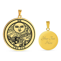 Collier de cartes de tarot rondes en or 22 bijoux en acier inoxydable les arcanes majeurs astrologie amulette talisman pendentifs colliers de couple