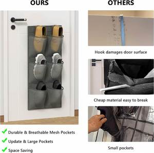 New Hot 6 Grid Large Mesh Pocket Closet Door <b>Shoe</b> Rack <b>Storage</b> Rack Suitable for Campers - Product Image 2