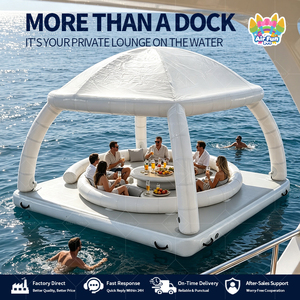 Plataforma Flotante Inflable de Lujo Personalizada para Deportes Acuáticos Comerciales, Material de PVC, Carpa Flotante para Fiestas en la <span class=keywords><strong>Playa</strong></span>, Capacidad de 100-500 kg - Product Image 2