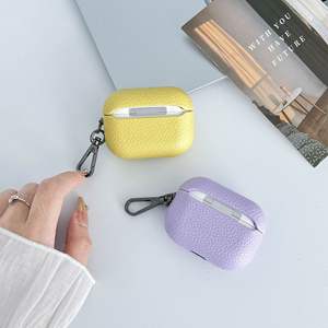 Para <span class=keywords><strong>AirPods</strong></span> 4 Cover Lychee Pattern PU Funda de cuero para auriculares para <span class=keywords><strong>AirPods</strong></span> Pro 2 3 4 Funda protectora - Product Image 2