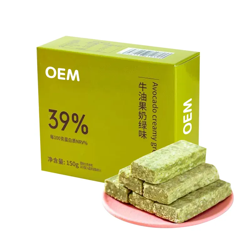 Barras de proteína Matcha com nome novo design de marca atacado 32% proteína e estoque