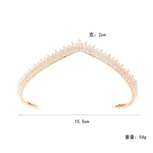 Diadème de Mariée de Luxe Fait Main en Or, Couronne de Mariage Scintillante en Cristal Marquise, Élégante Tiare Étoilée pour Concours de Beauté, Mariages et Bals de Promo pour Filles - Product Image 4