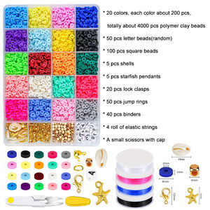 <span class=keywords><strong>Kit</strong></span> de perles heishi en argile polymère, pièces, 6mm, 20 couleurs, rondes et plates, pour la fabrication de bijoux et bracelets, bricolage, 4000 pièces - Product Image 2