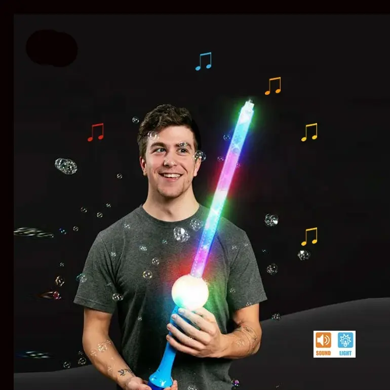 Электрическая светодиодная мигающая игрушка волшебная палочка с пузырьками воды 95 мл музыкальный светящийся пузырьковый меч