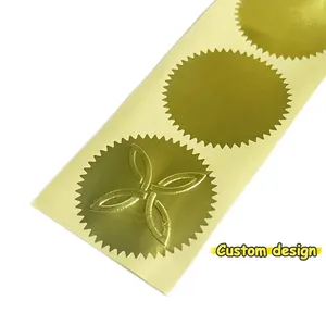 High Quality Low MOQ Gold Foil Paper Label Stickers Custom Your Logo Waterproof Embossed 3D Adhesive Sticker