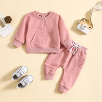 Ensemble de vêtements pour bébé garçon en coton, 2 pièces, haut à manches longues et pantalon, pour l'automne