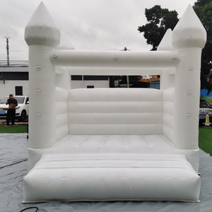 Casa de rebote blanca comercial personalizada de 8x10 pies, <span class=keywords><strong>castillo</strong></span> inflable de PVC con tobogán de olas de agua para niños, parque infantil interior - Product Image 4