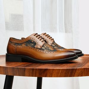 Zapatos de Boda de Diseño Derby de Lujo, Suaves y Cómodos, con Cordones, Diseño de Camuflaje, Cuero Genuino, Impermeables, Transpirables, con Suela de Goma - Product Image 3