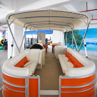 Bateau ponton en aluminium de 22 pieds de long, haut de gamme, avec vestiaire privé pour les loisirs en famille et les croisières.