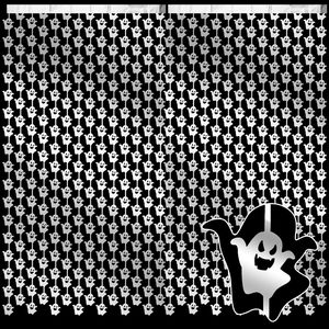 Rideau à franges en aluminium pour Halloween, guirlande de paillettes, motif fantôme, citrouille, chauve-souris, toile de fond, décoration de style sombre et élégant, personnalisable - Product Image 5