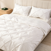 Ensemble de literie moderne personnalisé pour lit Queen Size, collection de literie à fronces, microfibre pour hôtel, ensemble de housse de couette douce en 3 pièces