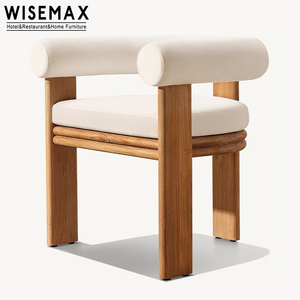WISEMAX FURNITURE เฟอร์นิเจอร์สไตล์บาหลีโต๊ะรับประทานอาหารยาวเรียบง่ายโครงไม้สักโต๊ะรับประทานอาหารทุกสภาพอากาศสําหรับลานสวน