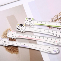 Règle marque-page créative en bois à motif de dessin animé, règle droite en bois avec pattes de chat pour filles, règle de mesure pour étudiants.