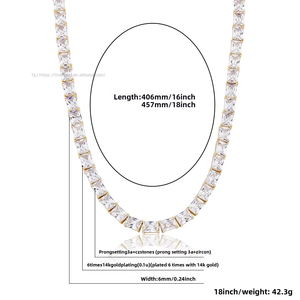 European American for <b>Cross</b>-border Square Bracelet Hip-hop Necklace Tennis <b>Chain</b> Unisex Personalized Design - Product Image 4