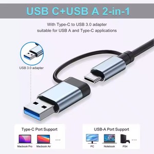 Hub USB 7 en 1 3,0 estación de acoplamiento multipuerto tipo C divisor 5GBps transferencia de datos de alta velocidad puertos de datos de la USB-A para <span class=keywords><strong>Lenovo</strong></span> Macbook Pro - Product Image 3
