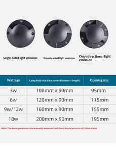 Lumière LED encastrée pour terrasse et paysage, étanche IP65, en aluminium, pour extérieur, jardin, sol, <span class=keywords><strong>marche</strong></span> - Product Image 3