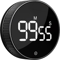 Temporizador de Productividad Digital Visual LED con Dial Giratorio Magnético, 3 Niveles de Volumen, Forma Redonda para Fitness, Repostería y Estudio