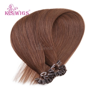 Venta al por mayor de cabello Remy chino 100% con punta en U, cutícula alineada, virgen, doblemente estirado, sin caída, color marrón, liso natural. - Product Image 3