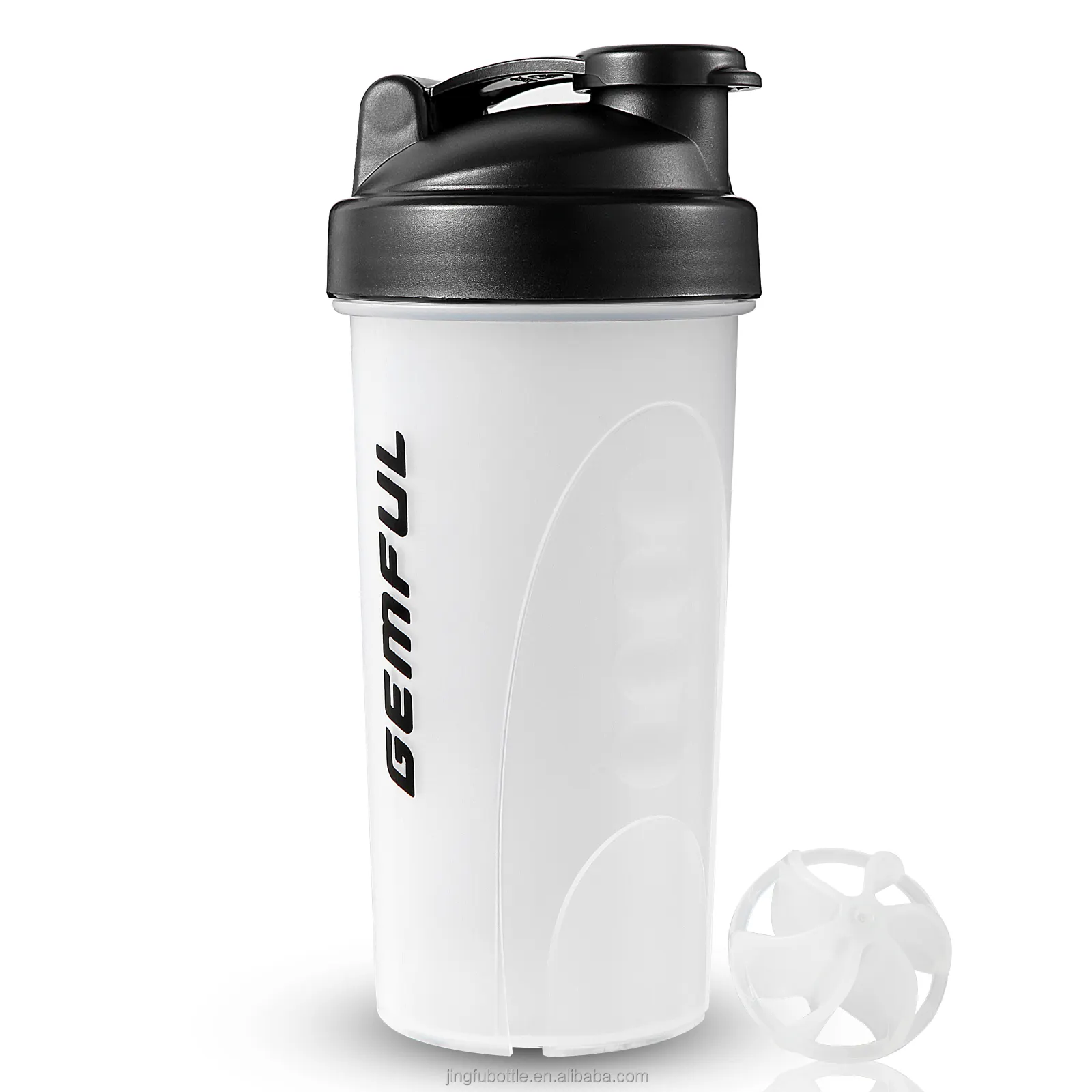 2024 di vendita calda Sport Shaker bottiglia Designer di proteine Shaker con Mixer palla bottiglie per bere palestra bottiglie d'acqua di plastica viaggio